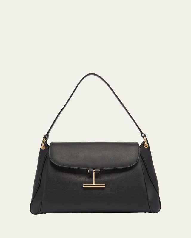 Tara Flap Shoulder Bag in Grain Leather